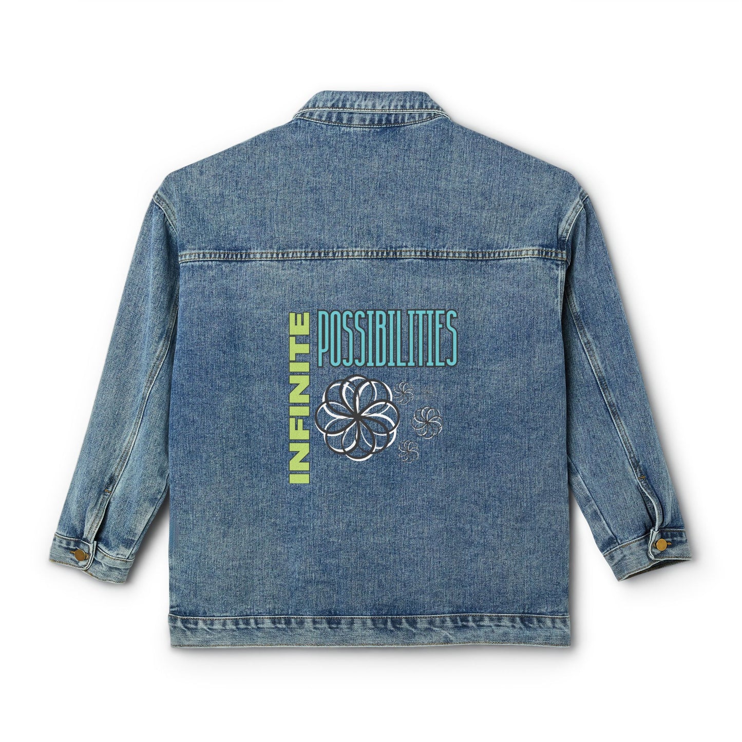 Chic Women's Denim Jacket | “Infinite Possibilities” Original Design | Awareness Apparel Collection | Multiple sizes