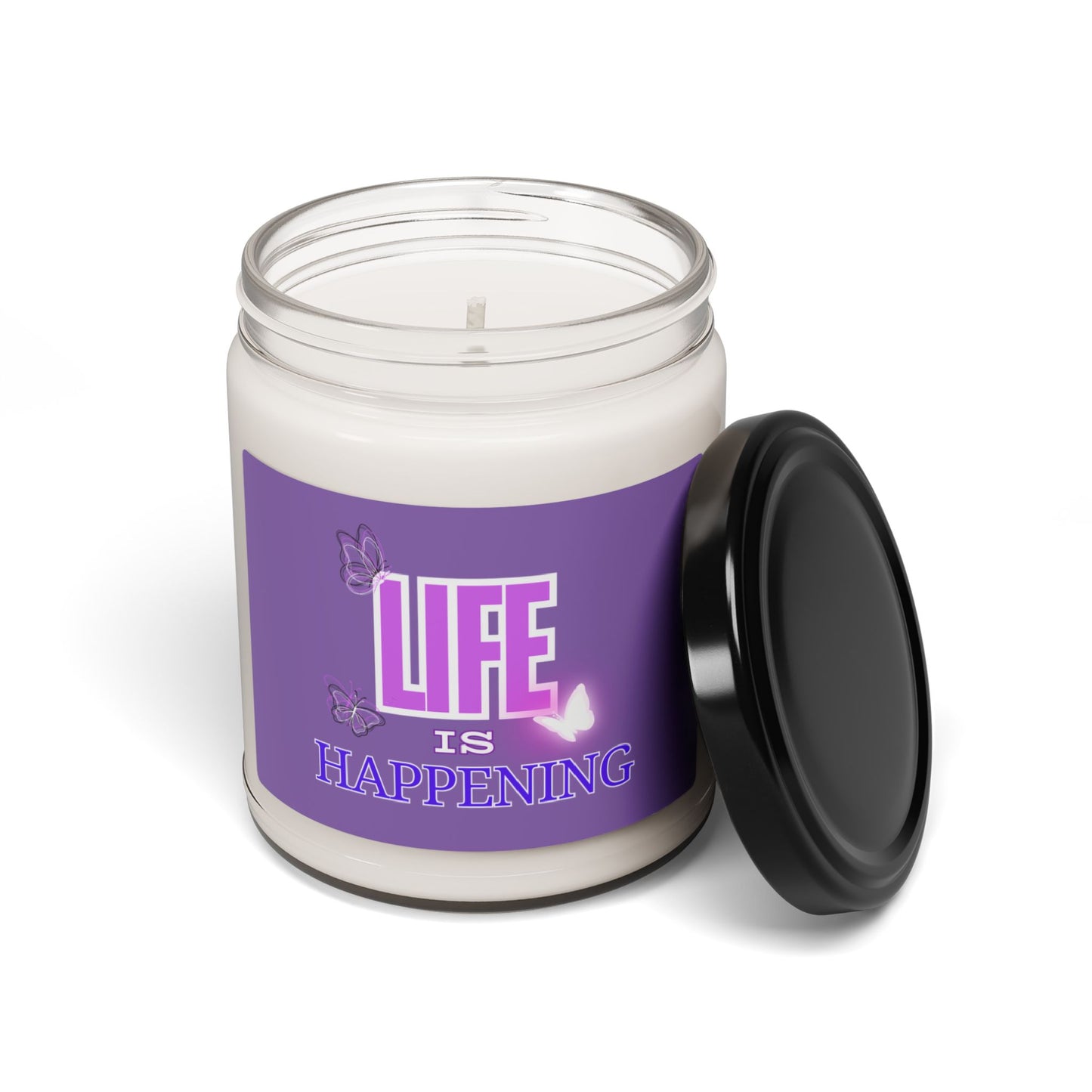 Eco-friendly Scented Soy Candle | "Life Is Happening" Conscious Candle Collection | Non-toxic, 9 oz (Multiple Scents)