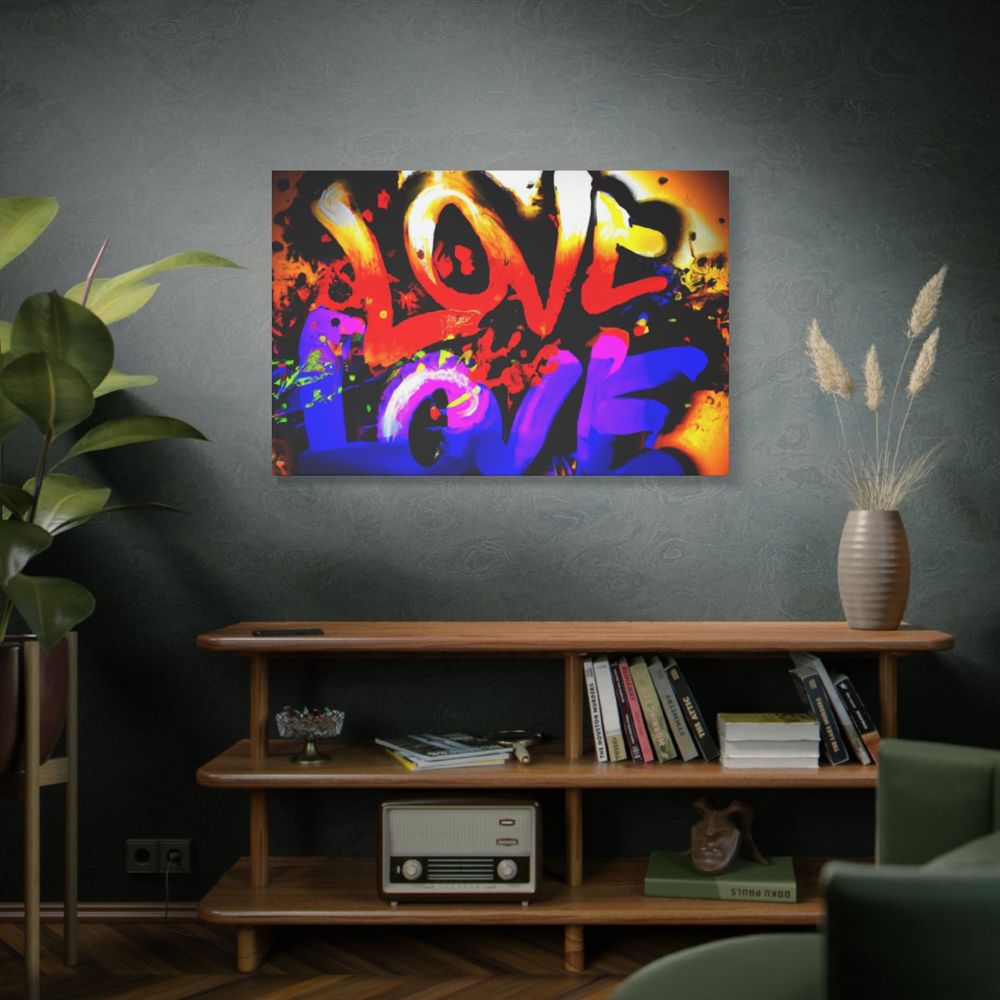 BLAST of LOVE - CANVASS - Wall Art For Home or Business (Urban Art Canvases Collection) - Stretched, 1.25"