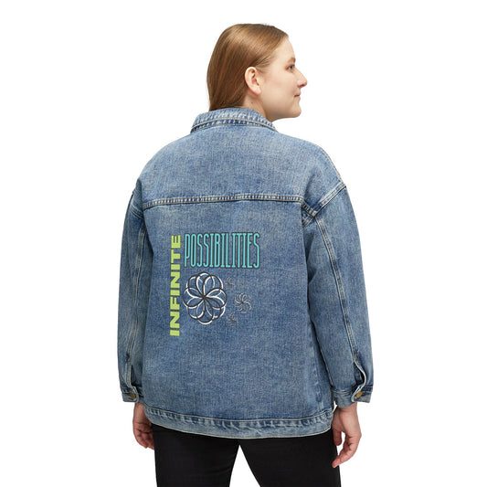 Chic Women's Denim Jacket | “Infinite Possibilities” Original Design | Awareness Apparel Collection | Multiple sizes