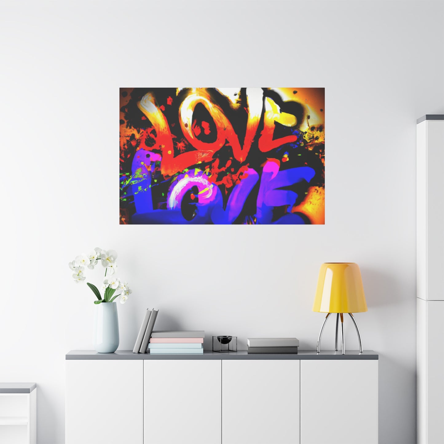 BLAST of LOVE - CANVASS - Wall Art For Home or Business (Urban Art Canvases Collection) - Stretched, 1.25"