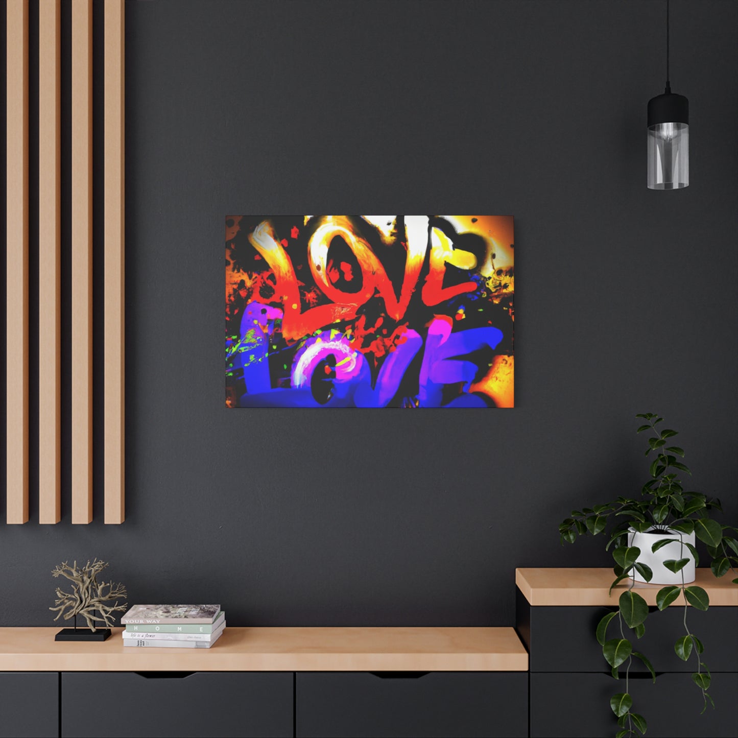 BLAST of LOVE - CANVASS - Wall Art For Home or Business (Urban Art Canvases Collection) - Stretched, 1.25"