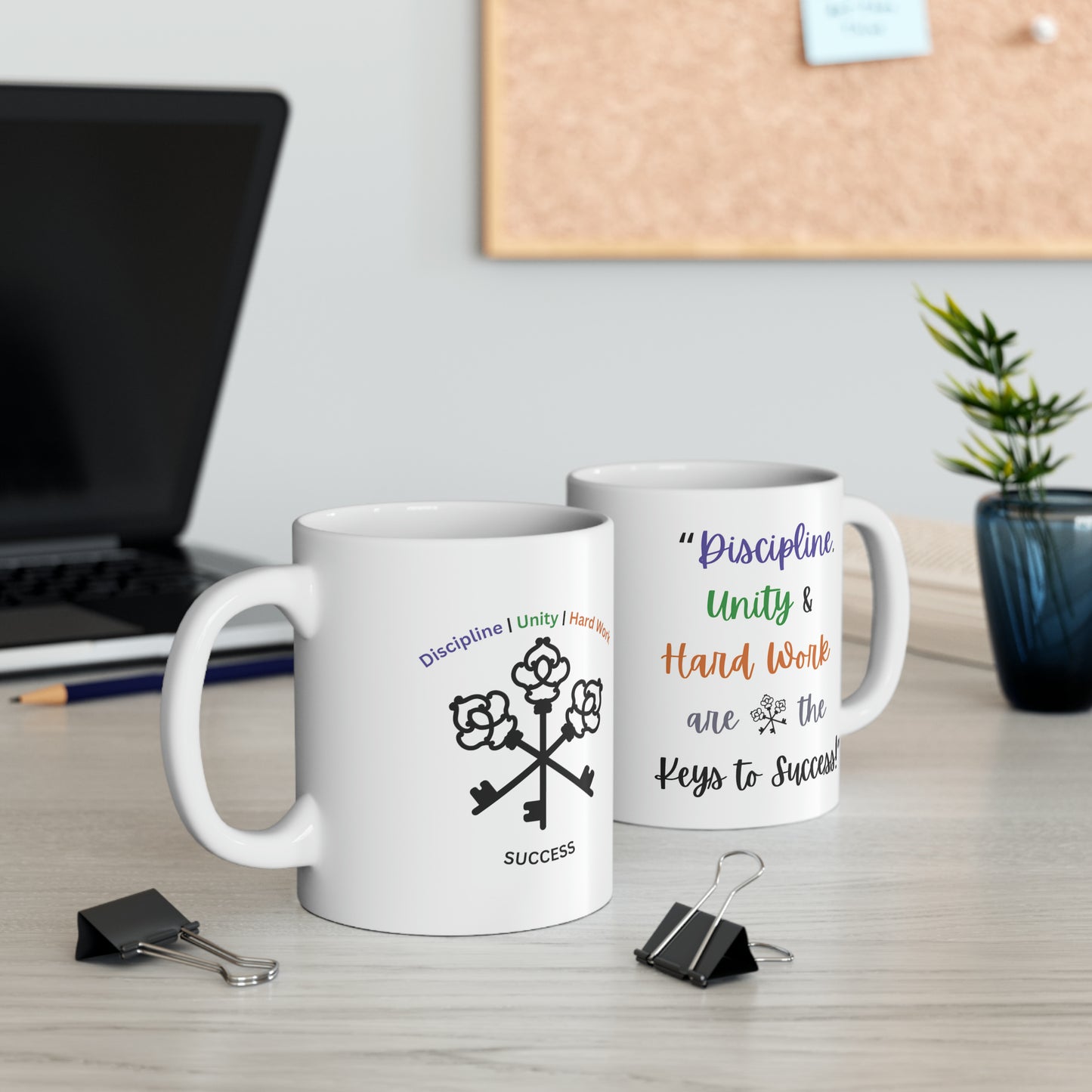 Entrepreneur Mug | "Discipline, Unity & Hard Work Are the Keys to Success"  | Motivational Mug | Ceramic | BPA and Lead-free,11oz