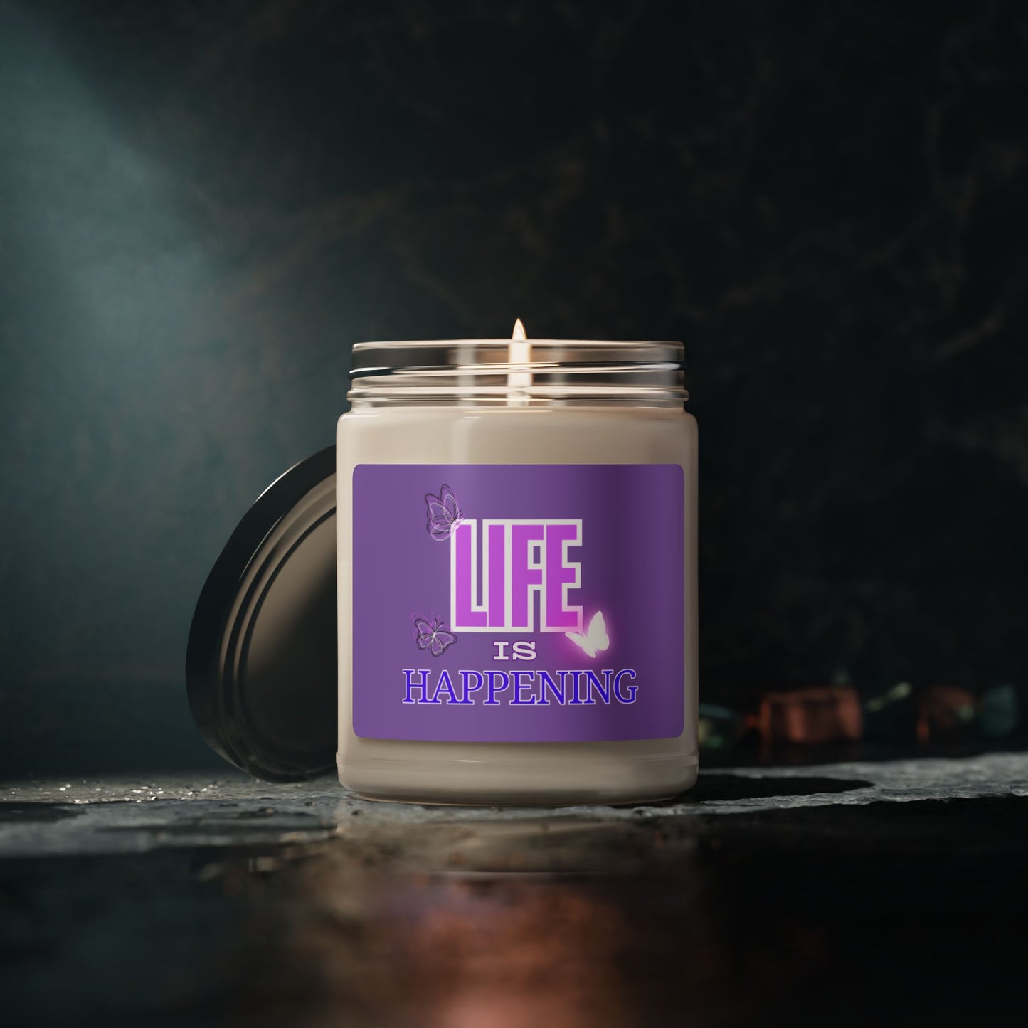 Eco-friendly Scented Soy Candle | "Life Is Happening" Conscious Candle Collection | Non-toxic, 9 oz (Multiple Scents)