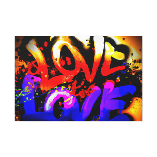 BLAST of LOVE - CANVASS - Wall Art For Home or Business (Urban Art Canvases Collection) - Stretched, 1.25"