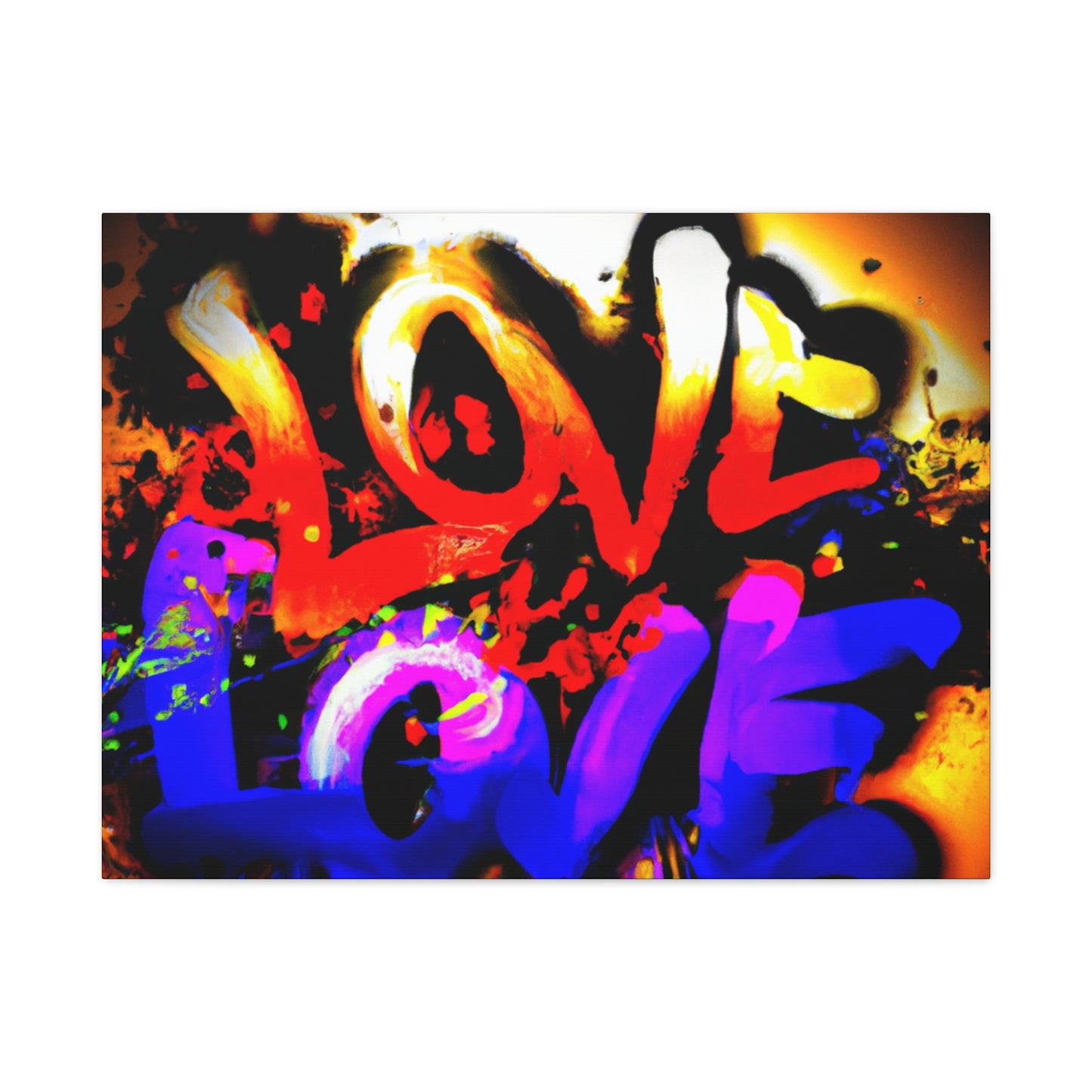 BLAST of LOVE - CANVASS - Wall Art For Home or Business (Urban Art Canvases Collection) - Stretched, 1.25"