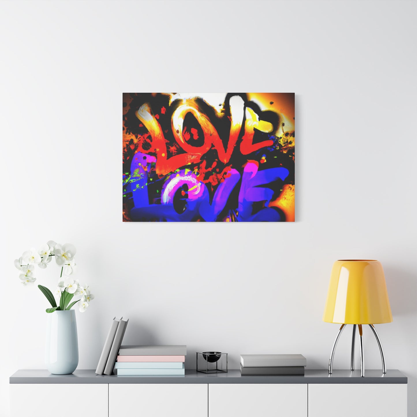 BLAST of LOVE - CANVASS - Wall Art For Home or Business (Urban Art Canvases Collection) - Stretched, 1.25"