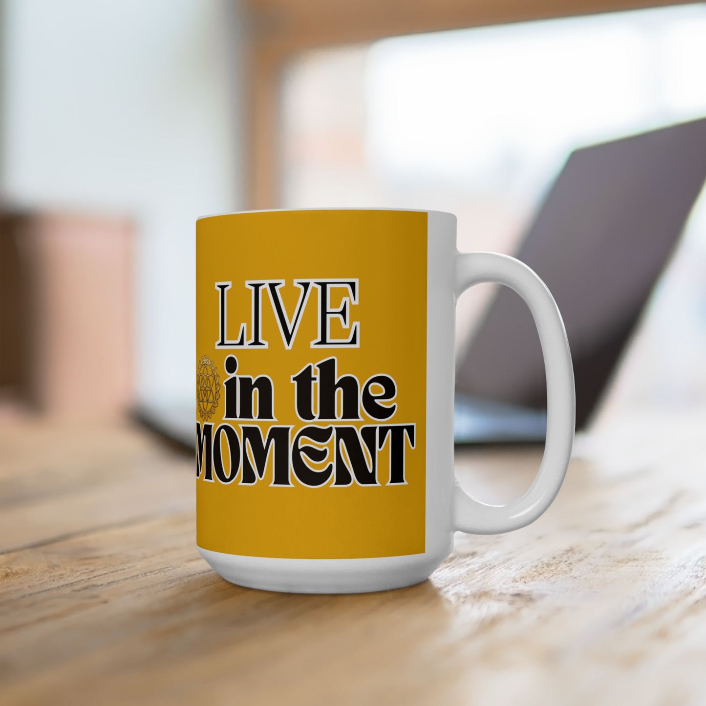 "Enjoy Your Brew with Our "In the Moment..." Coffee/Tea Mug YELLOW | Memorable Mug Collection| Ceramic | BPA and Lead-free, (11oz and 15oz)