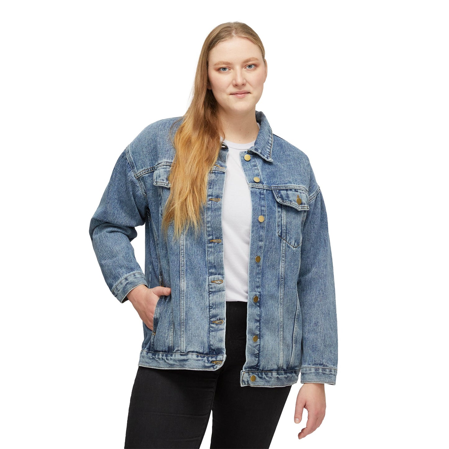 Chic Women's Denim Jacket | “Infinite Possibilities” Original Design | Awareness Apparel Collection | Multiple sizes