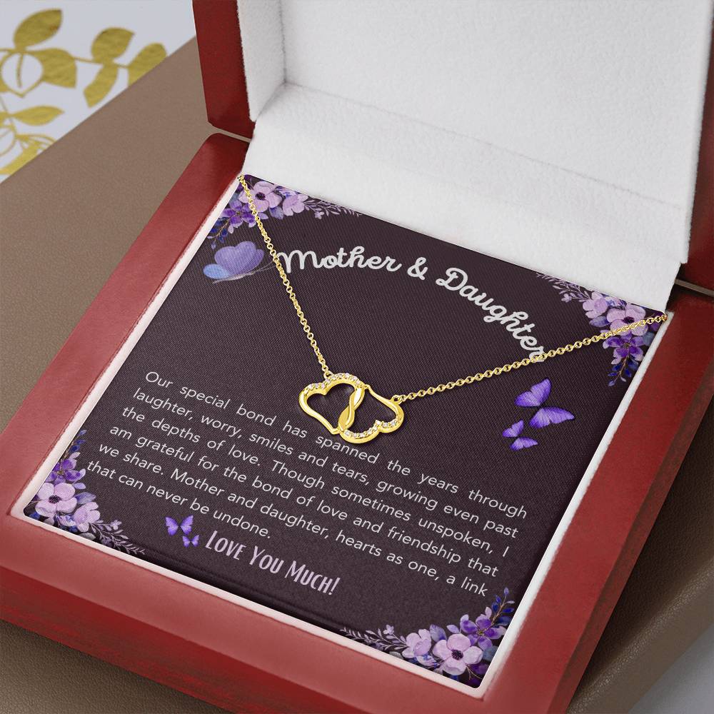 Mother & Daughter Connected | Everlasting Love Necklace | Gold Pendant & Chain | 16"-18"