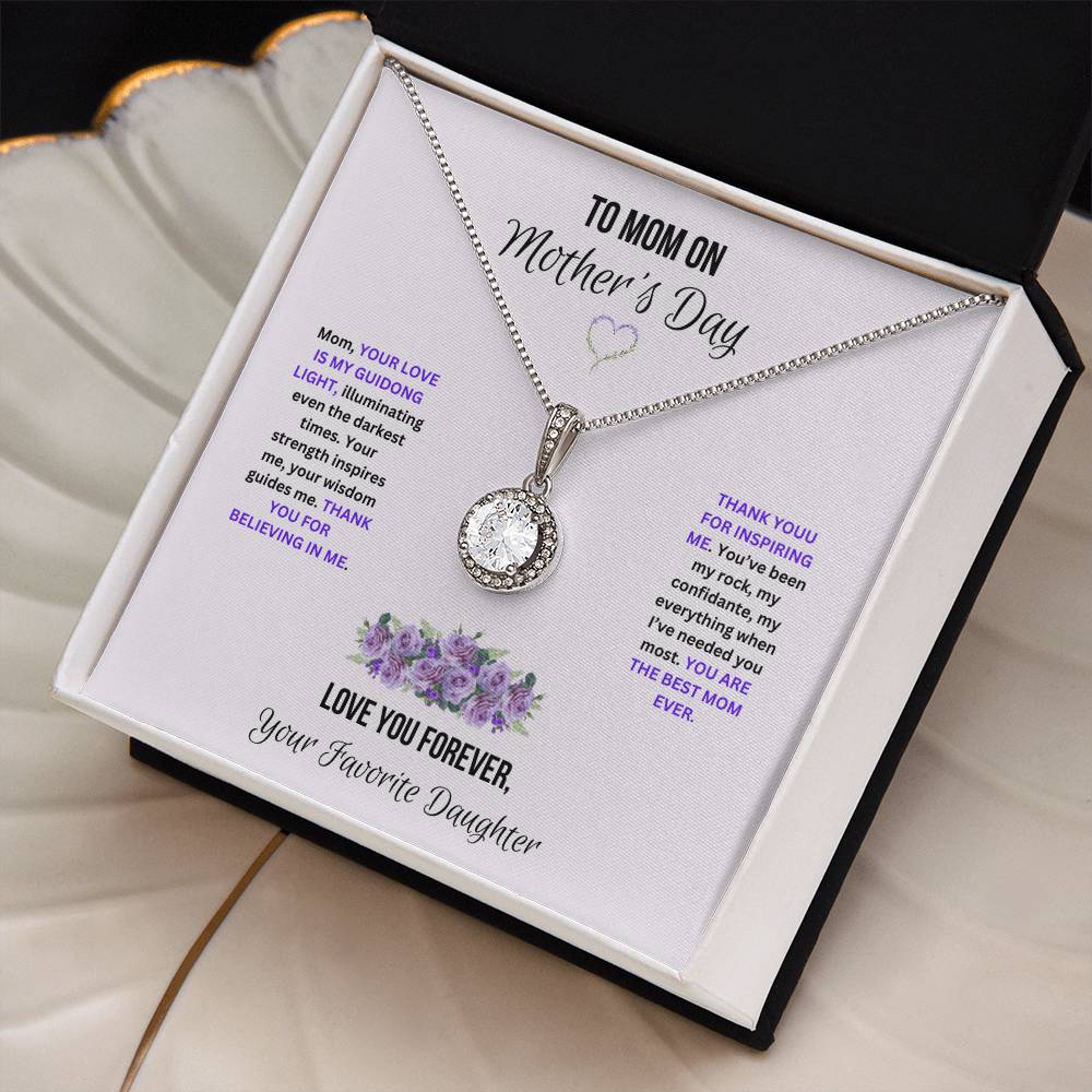 "A Daughter's Love Pendant" |  Necklace |  Adjustable Chain and  CZ Pendant