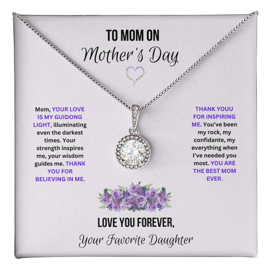 "A Daughter's Love Pendant" |  Necklace |  Adjustable Chain and  CZ Pendant