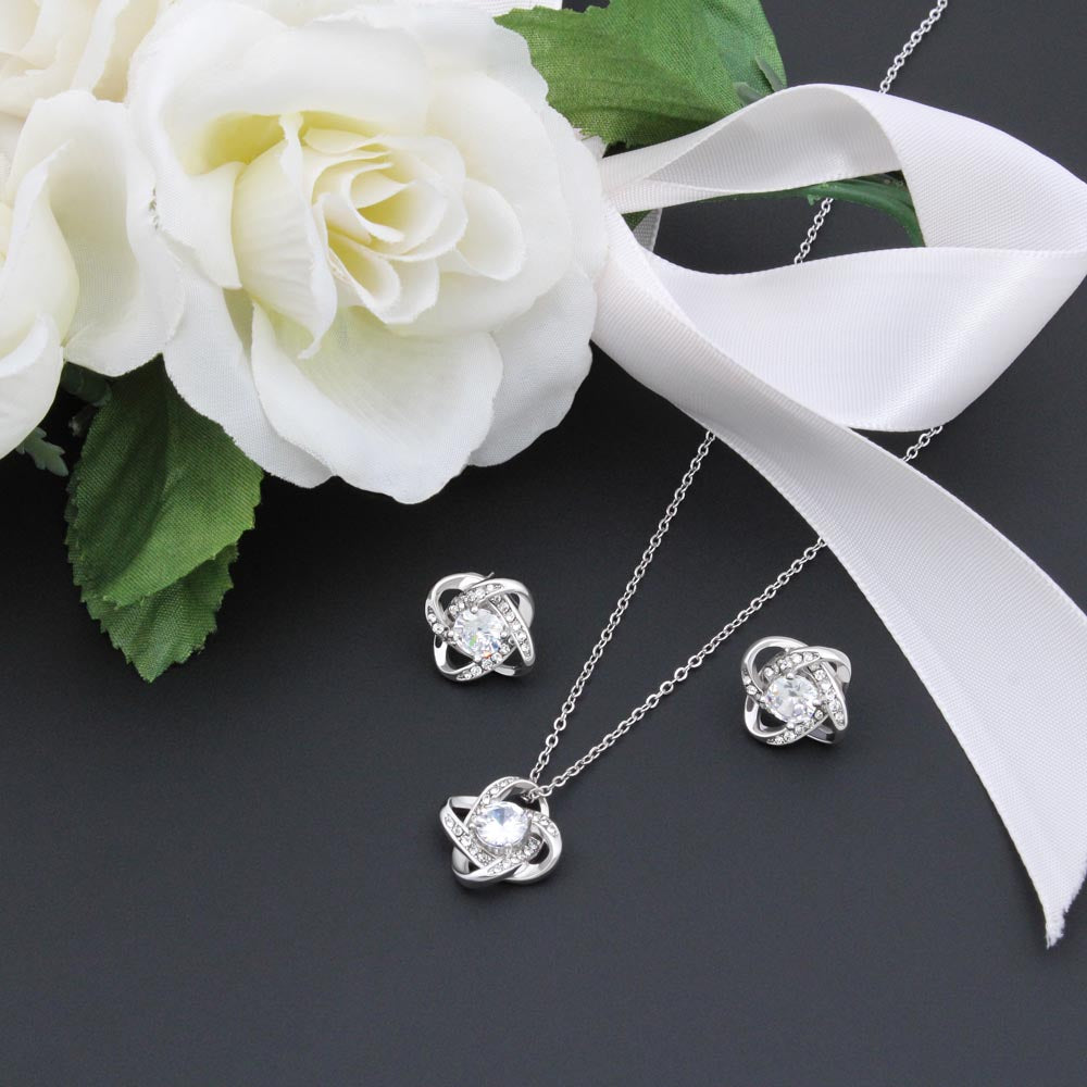 I Love My Wife | Love Knot Necklace & Earring Set