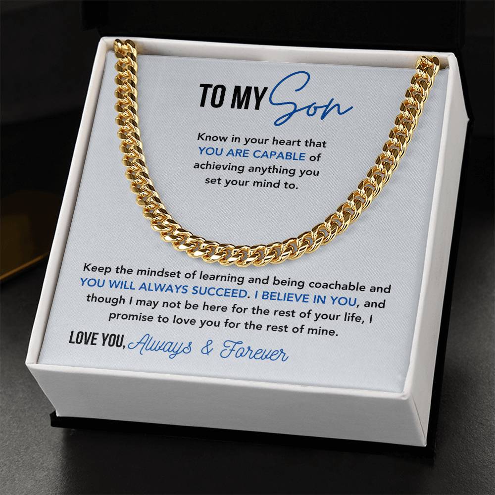 To My Son - A Memorable Gift | Personalize | Multiple Lengths, 2-tones