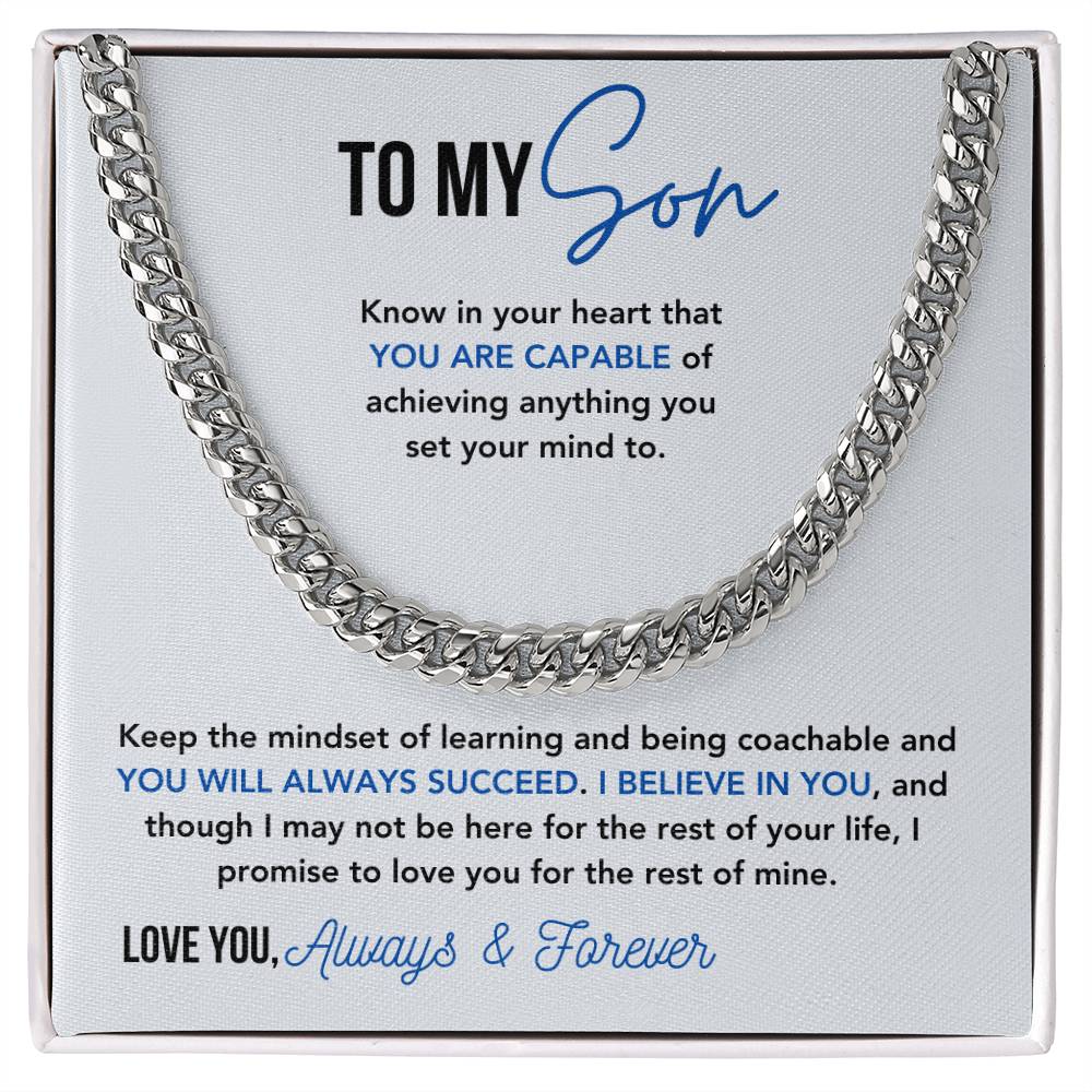 To My Son - A Memorable Gift | Personalize | Multiple Lengths, 2-tones