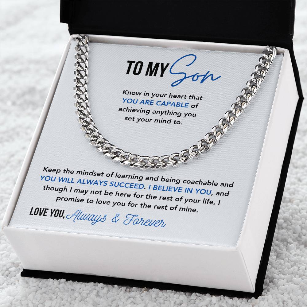 To My Son - A Memorable Gift | Personalize | Multiple Lengths, 2-tones