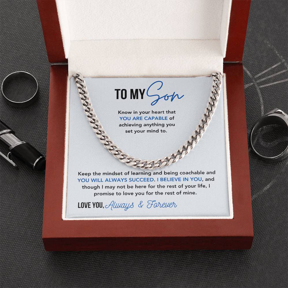 To My Son - A Memorable Gift | Personalize | Multiple Lengths, 2-tones