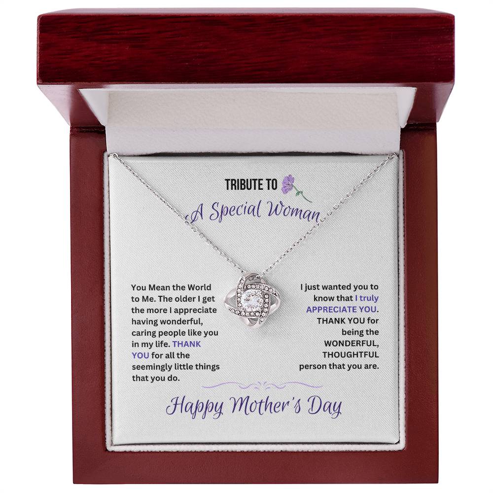 Tribute To A Special Woman  in Your Life on Mother's Day |  Love Knot Necklace (Yellow & White Gold Variants)