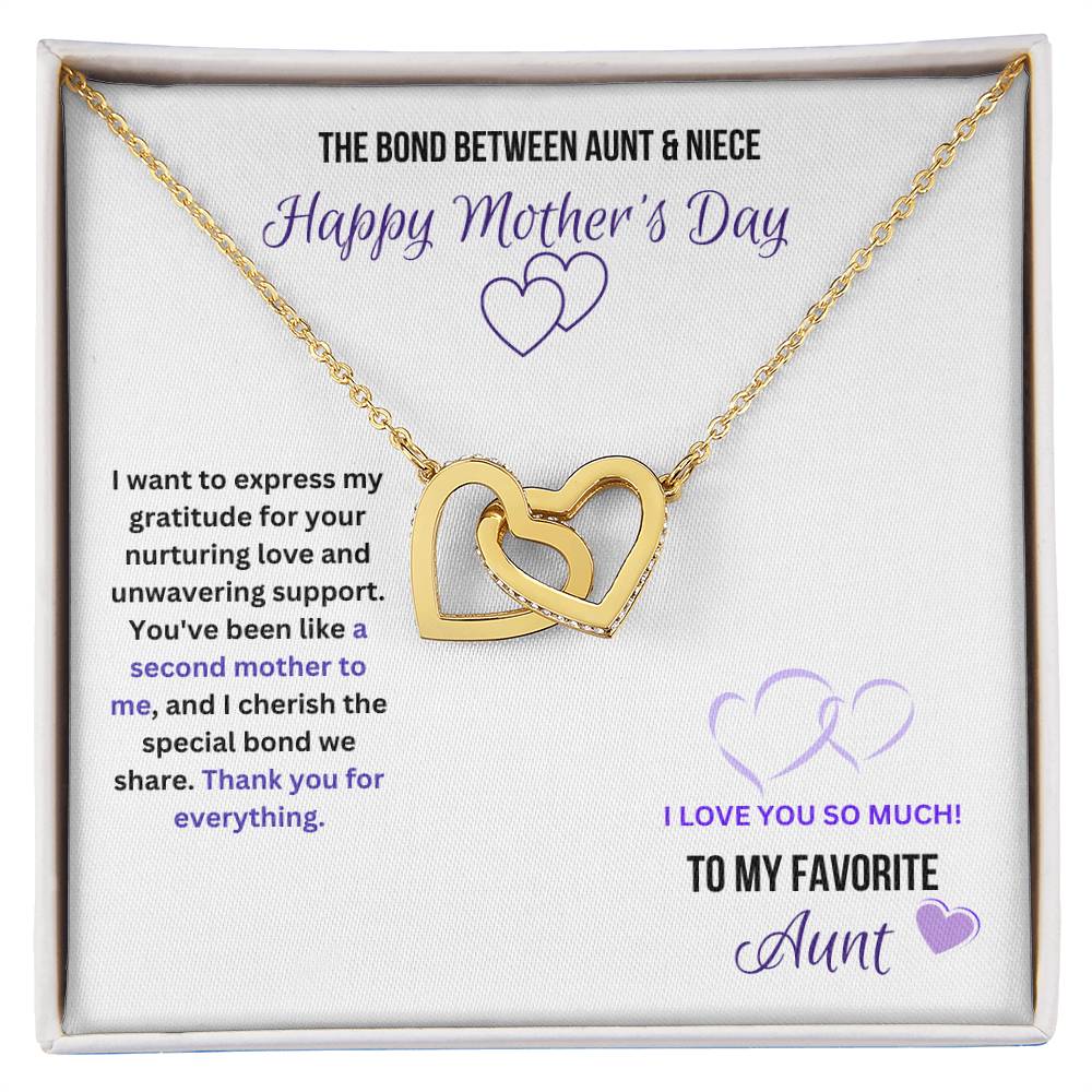 Auntie - Niece Forever Necklace | Interlocking Hearts for Mother's Day Gift