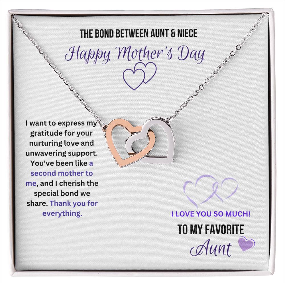 Auntie - Niece Forever Necklace | Interlocking Hearts for Mother's Day Gift